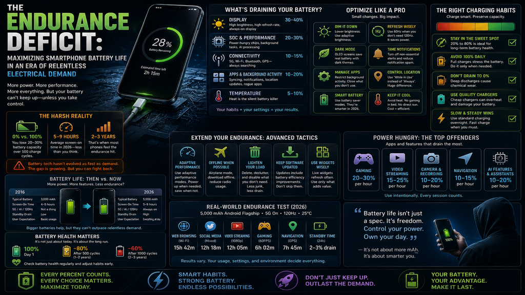 The Endurance Deficit: Maximizing Smartphone Battery Life in an Era of Relentless Electrical Demand